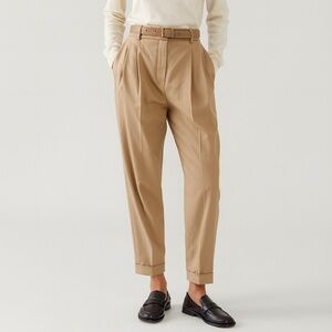 COS Tan Pleated Trousers